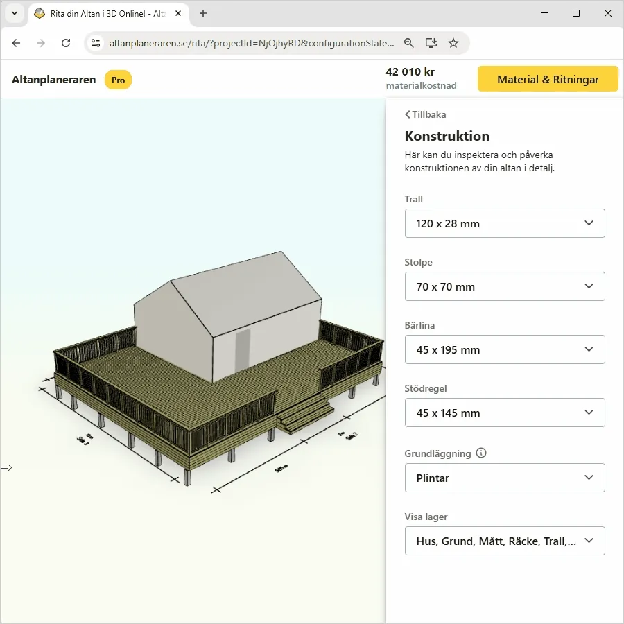 The load-bearing structure is dimensioned automatically